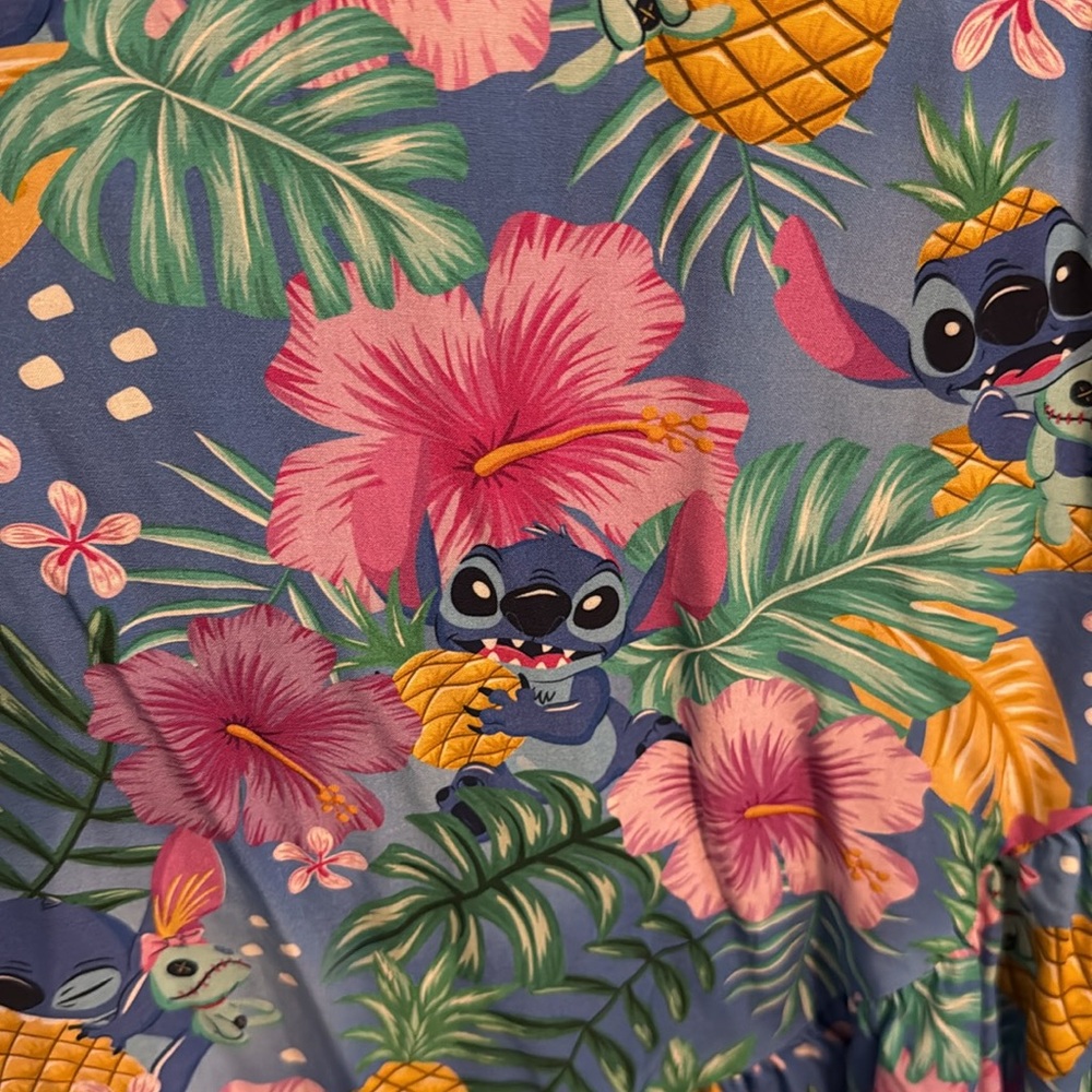Disney Floral Blue Wrap Dress Stitch